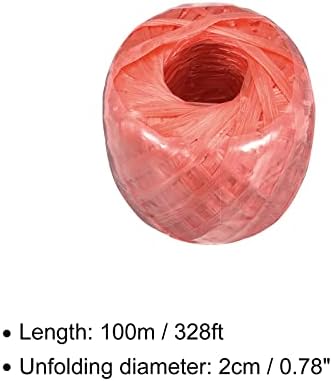 חבל ניילון של פולאואר פולאסטר [לאריזה אריזת בית-בית] -100 מ ' / 328ft / 3 רול פלסטיק, אדום